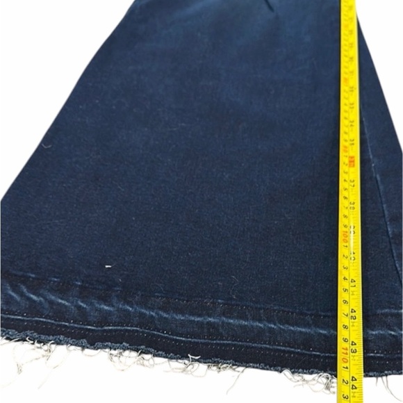 Lucky & Blessed Flare Jeans Size 14 Dark Wash Wide Leg Distressed Details - Picture 12 of 12